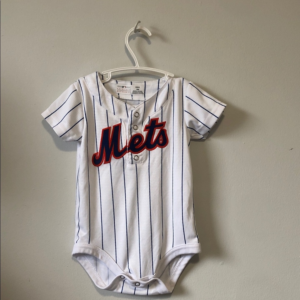 Genuine Merchandise White Baby Pinstripe Jersey with Navy Lines